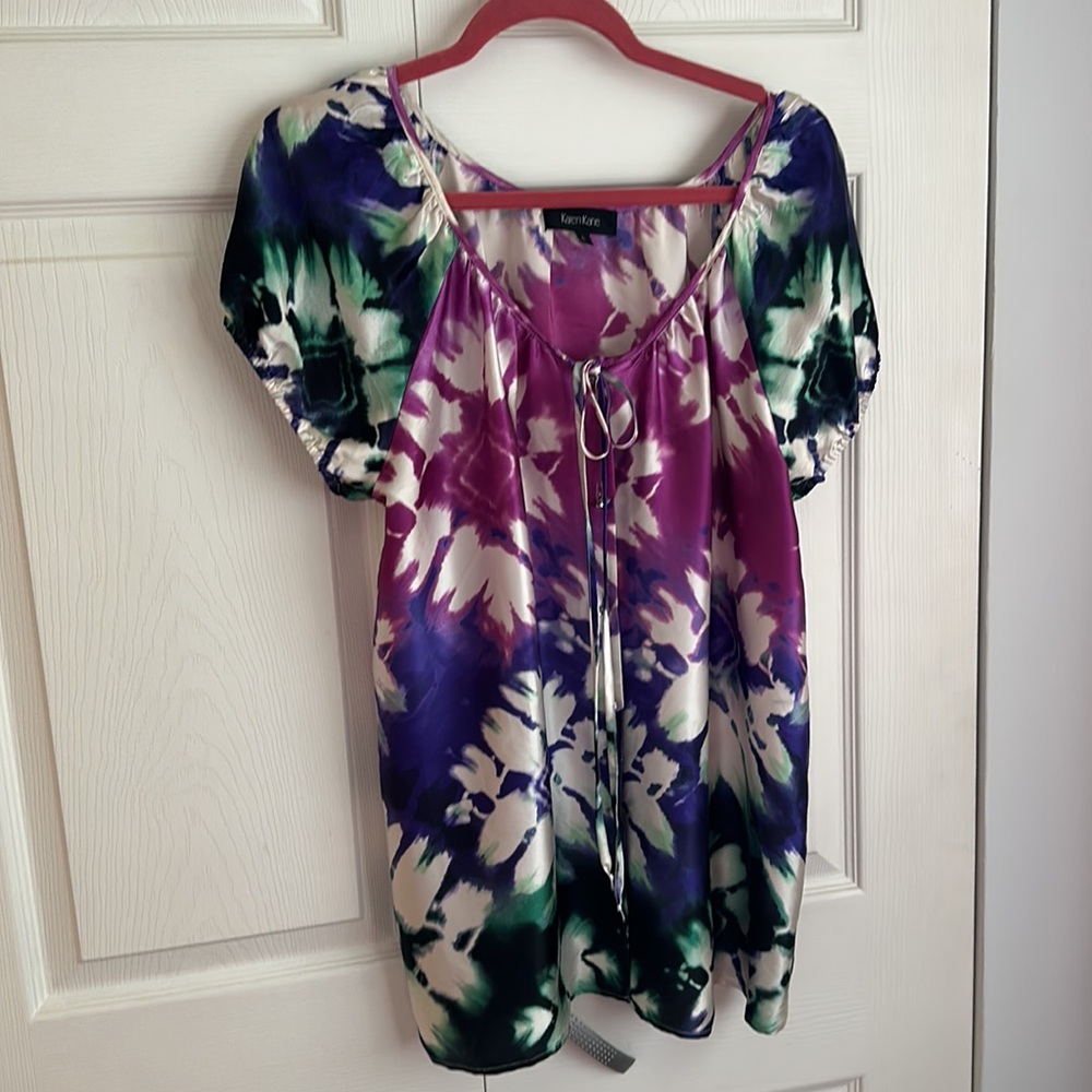 Karen Kane Floral Silk Blouse